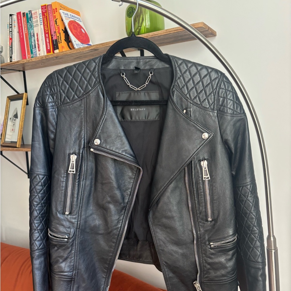 Belstaff Women's Black Quilted Leather Biker Jacket